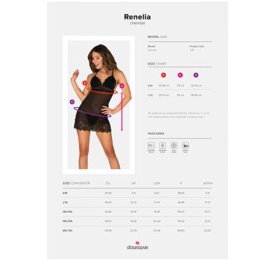 Koszulka stringi sex komplet obsessive renelia l/xl